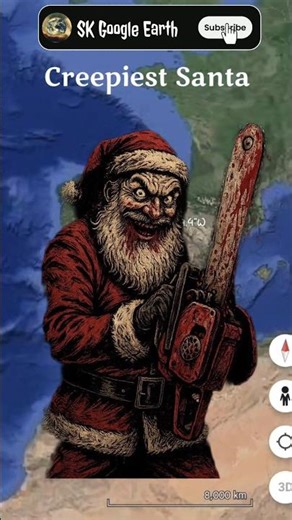 i found Giant Creepiest santa on Google Earth #skgoogleearth #earth #map