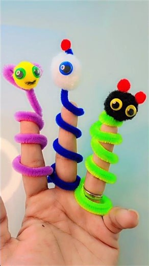 _"3-Minute Pipe Cleaner Finger Monsters 🐵✨ | Easy DIY Craft Tutorial"_ #shorts