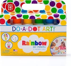 Do A Dot Art! Markers 6-Pack Rainbow Washable Paint Markers, The Original Dot Marker, Activity Craft Coloring Supplies for Kids and Toddlers, Made in the USA
