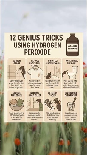 12 genius tricks using hydrogen peroxide.