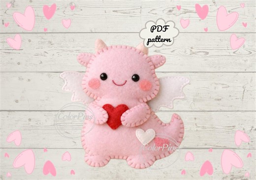 Felt Tiny Dragon Easy.pdf Pattern.create a Cute,simple Felt Toy Using Basic Sewing Techniques. Perfect for Beginners!feltcraft DIY Handmade - Etsy Canada