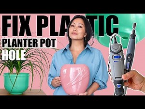 how to smooth plastic planter pot drainage hole | unboxing Dremel 3000 rotary & flex shaft tool