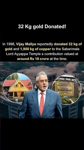 When Vijay Mallya Donated 32 KG Gold to Sabarimala Ayyappa Temple | Untold Business Story
