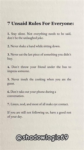 7 Unsaid Rules of Life You Must Follow 🤫🔥 #viral #trending #quotes #psychology #usa #ytshorts#shorts