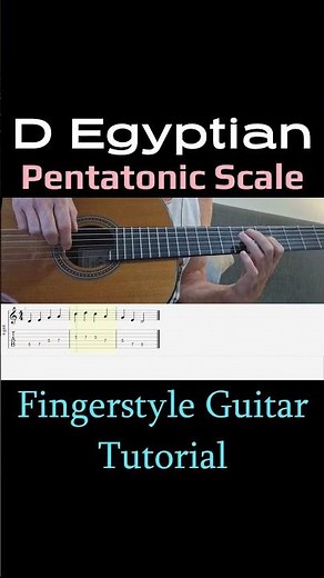 D Egyptian Pentatonic Scale - 1 Octave / 5th Fret | Fingerstyle Guitar Tutorial + TABS & Sheet Music