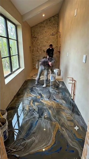 Luxury Bathroom Epoxy Floor Transformation | From Construction to Stunning Final Reveal