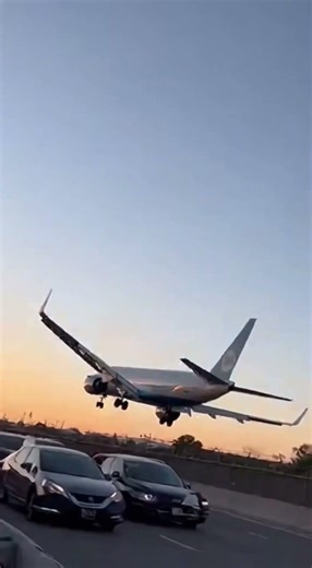Plane Flies Extremely Low Over Highway! ✈️😱 #aviation #shorts