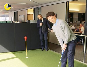 When David Feherty stops by the office, you better hope your short game is on point. | The Loop