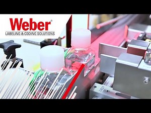 Geset 700 labelling system for round and square medicine vials | Weber Marking Systems