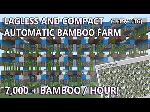 Minecraft Automatic Bamboo Farm - Two Double Chests Of Bamboo Per Hour (1.15/1.16)