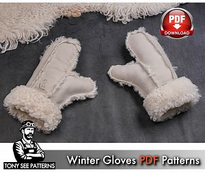 Leather Fur Mittens Pattern PDF - Full Video Tutorial Included - Etsy