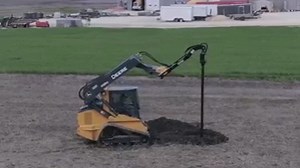 The Digga TPE (Telescopic Extension Mount) allows you to drill up to 11.5' deep with a skid steer as well as drill holes over fences and other obstacles. Check out this video by Skid Steer Nation | Digga North America | Facebook