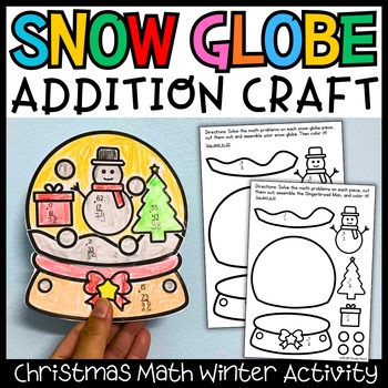 Snow Globe Addition Craft | Christmas Math Winter Activity