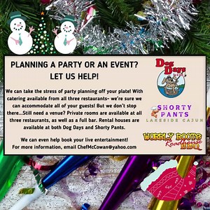 Our Lake of the Ozarks catering services are perfect for Holiday Parties - New Year's Eve Bashes壟 - December Birthdays/Anniversaries - Big Families that don't want to cook - and MORE! What can we whip up for you? DogDays.ws #Catering #LakeOfTheOzarks #PartyPlanning | Dog Days Bar & Grill | Facebook