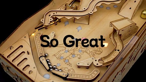 3D Wooden Puzzles Pinball Machine for Adults, DIY Mini Pinball Machine Toy with Intelligent Scoring System, Christmas or Birthday Gifts for Adult and 14+ Teens