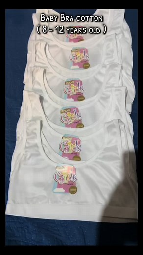 12 | 6 pcs Baby bra Cotton ♥️ (8 - 12 years old) #braforkids #babybra #babybraforteens #underwearforkids