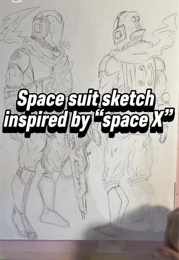 Rockets reach space, but art takes them even further. A tribute to SpaceX through my sketch. 🚀🖊️ #SpaceXArt #DrawingTheFuture #SciFiArt#perte#draw#characterdesign
