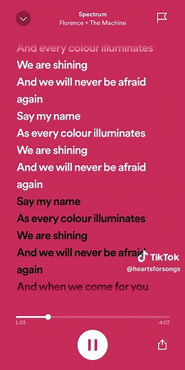 Florence The Machine - Spectrum (Say My Name) Lyrics