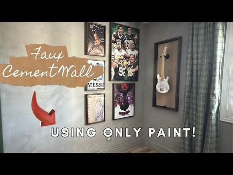 Easy DIY Faux Cement Wall Treatment Tutorial Using only Paint! Concrete Look in no time at all.