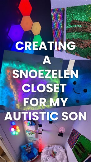 Kaelah Stephan on Instagram: "Putting together a Snoezelen room for my high support needs, non-speaking autistic son bc he loves the one at his school soo much I just knew he needed his own at home! 🤍 A Snoezelen room is a calm, multi sensory space designed to help autistic kids regulate their nervous systems, reduce sensory overload, and feel safe in their bodies. This space complements his sensory gym in our basement! Movement helps when his body needs to get energy out. This room helps when 