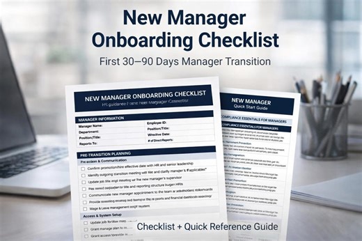 New Manager Onboarding Checklist | First 30-60-90 Day Manager Transition   Quick Reference Guide - Etsy