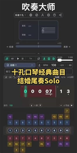 十孔口琴经典曲目 陈岍 结婚尾奏Solo，一首结婚/离婚/单身都应该听的歌。#十孔口琴 #动态谱 #结婚口琴solo #经典 #压音