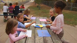 After school students learn about pointillism