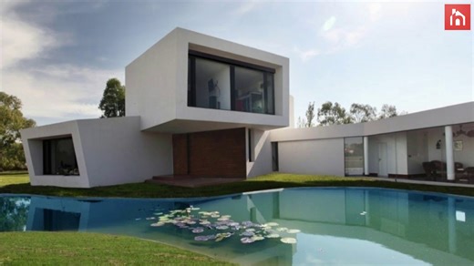 Modern puzzling buildings with architectural designs