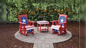 5 FT Aruba Amish-Made Porch Glider – 1000 lb Heavy-Duty Poly Lumber wood Mission Bench – USA Crafted HDPE Outdoor Seating Furniture - Stainless Steel Hardware – Smooth, Quiet Glide - CupHolders