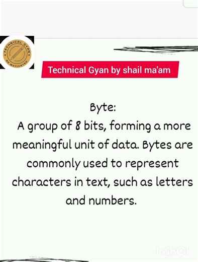 Byte as a fundamental unit of data in computing #trendingshorts #viralshort