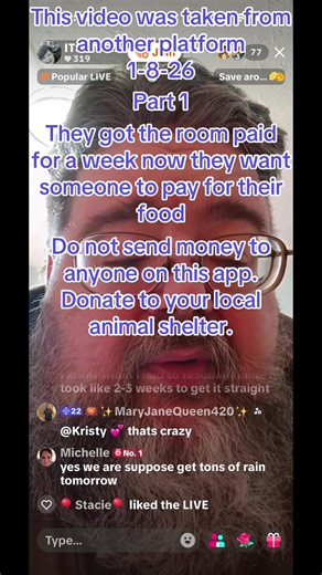 Part 1 do not send money to anyone on this app. Donate to your local animal shelter.