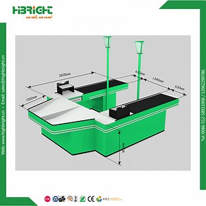 [Hot Item] Double Sided Supermarket Store Automatic Conveyor Belt Checkout Counter Cash Desk
