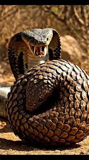 Nature's Armor: Pangolin's Incredible Defense #viral #wildlife #nature #pangolin #snakes #cobra