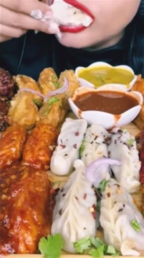 Different types of momo🥵 eatingchallenge #mukbang #asmreating #food