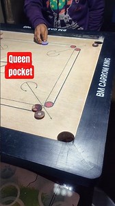 Carrom King👑 Simple Carrom shot | Perfectly Queen pocket | Carrom tutorial | #bmcarromking #carrom