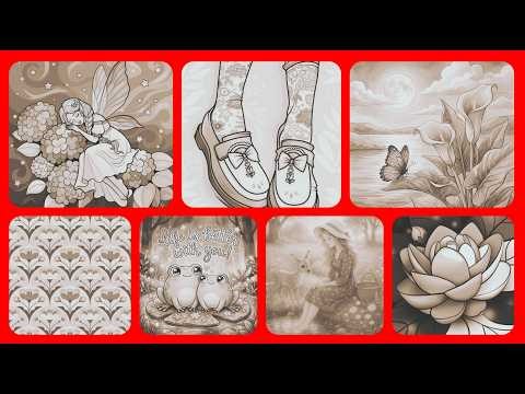 Color by Number Spring Pictures Collage Fairy, Frogs & Lakeside Moonlight Hey Color #coloringbook