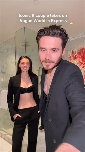 Brooklyn and Nicola Peltz Beckham stole the scene at Vogue World: Hollywood in matching Express suits. | Express