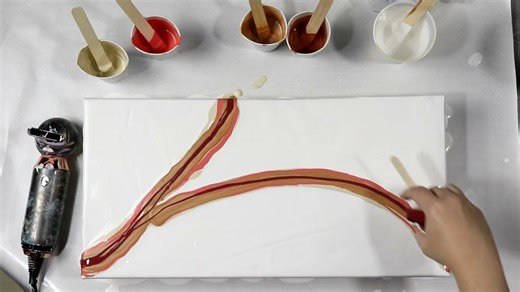 Maroon and Rose Gold Dutch Pour, Acrylic Pouring Technique