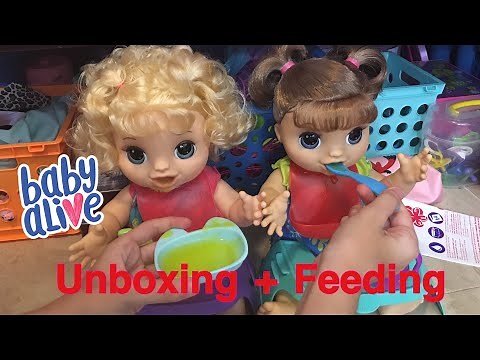 BABY ALIVE Happy hungry doll unboxing and first feeding!