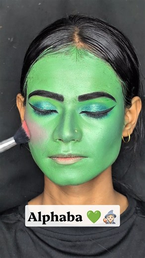 Elphaba makeup tutorial from wicked 💚🧙🏻✨ | fantasy makeup | elphaba makeup | makeup tutorial | new