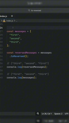 toReversed() в JavaScript — безопасная альтернатива reverse() | ES2023 #javascript #js