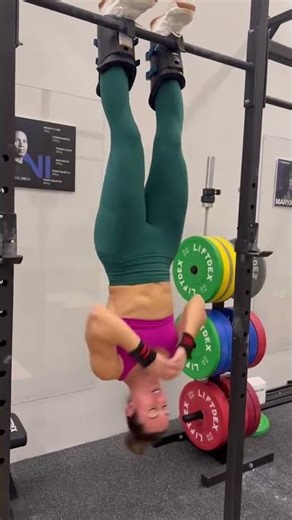 Inverted sit-ups: challenging but great for building ab & hip flexor strength #fitness #core #abs