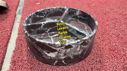 💜 Rosso Levanto Marble Rotating Tray Premium Rosso Levanto marble with bold red-purple veining, seamless blend of Italian stone luxury and practical rotating design—elevates coffee tables, vanities & countertops effortlessly. #RossoLevanto #MarbleTray #RotatingTray #LuxuryHomeDecor #ItalianMarble