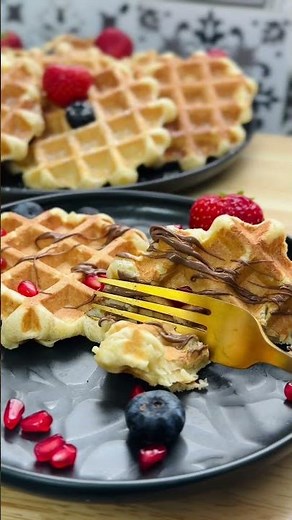 Fluffy Belgian Waffles - crispy outside, soft inside