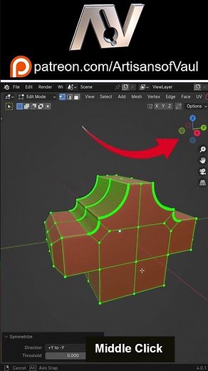 How to quickly Symmetrize in Blender