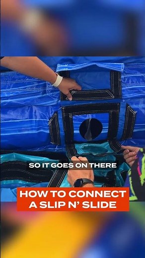 Connect a Slip n Slide to a Waterslide!😮 #bouncehousebusiness #partyrentalbusiness #bouncehouse