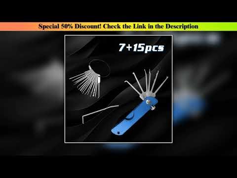 Get Locksmith Supplies 21 in 1 Stainless Steel Lock Picking Set with Wrench for Beginners and Profe