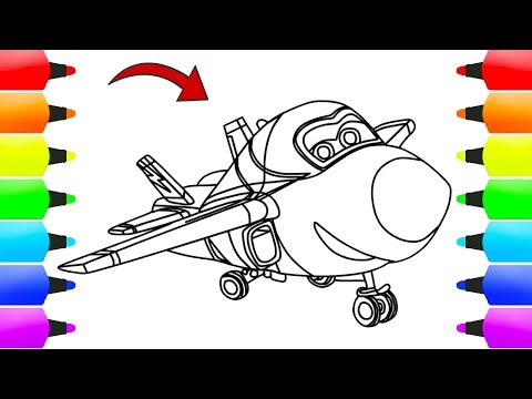 How To Draw and Coloring An Airplane | Coloring an Airplane Coloring Page for kids