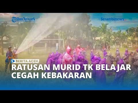 Hundreds of Kindergarten Students Learn Fire Prevention at Bireuen Fire Department Headquarters