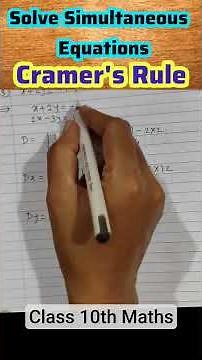 Solve Simultaneous Equations Using Cramer's Rule #shortsfeed #shorts